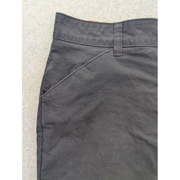 Dickies Skirt Womens 10 Black Twill Workwear Stretch Zip Pockets Back Vent Chino - Picture 2 of 13